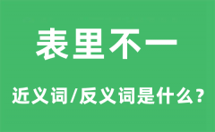 表里不一的近义词和反义词是什么_表里不一是什么意思?