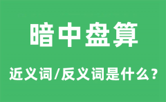 暗中盘算的近义词和反义词是什么_暗中盘算是什么意思?