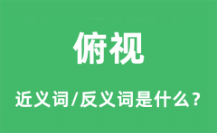 俯视的近义词和反义词是什么_俯视是什么意思?