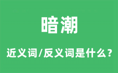 暗潮的近义词和反义词是什么_暗潮是什么意思?