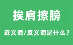 挨肩擦膀的近义词和反义词是什么_挨肩擦膀是什么意思?