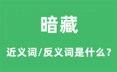 暗藏的近义词和反义词是什么_暗藏是什么意思?