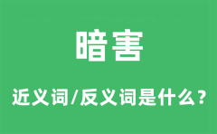 暗害的近义词和反义词是什么_暗害是什么意思?