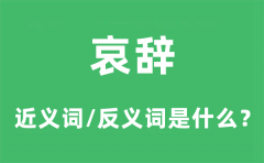 哀辞的近义词和反义词是什么_哀辞是什么意思?