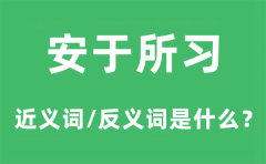 安于所习的近义词和反义词是什么_安于所习是什么意思?