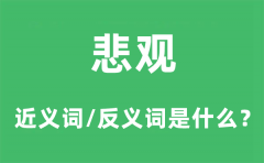 悲观的近义词和反义词是什么_悲观是什么意思?