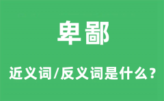 卑鄙的近义词和反义词是什么_卑鄙是什么意思?