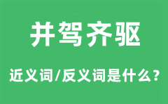 并驾齐驱的近义词和反义词是什么_并驾齐驱是什么意思?