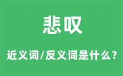 悲叹的近义词和反义词是什么_悲叹是什么意思?